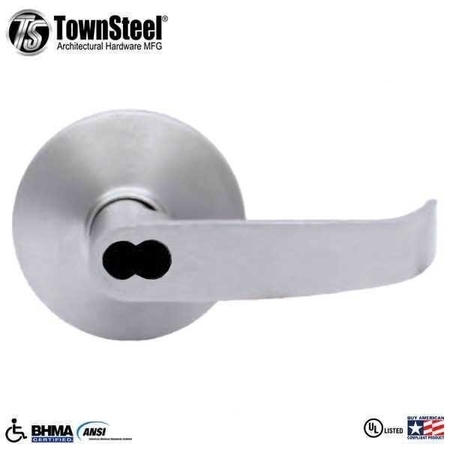 TOWNSTEEL F08 Entrance, Key Locks or Unlocks Latch Bolt, for Mortise Exit Device, Lever Prepped SFIC (Core Not TNS-ED8900LQ-08-M-SFIC-626